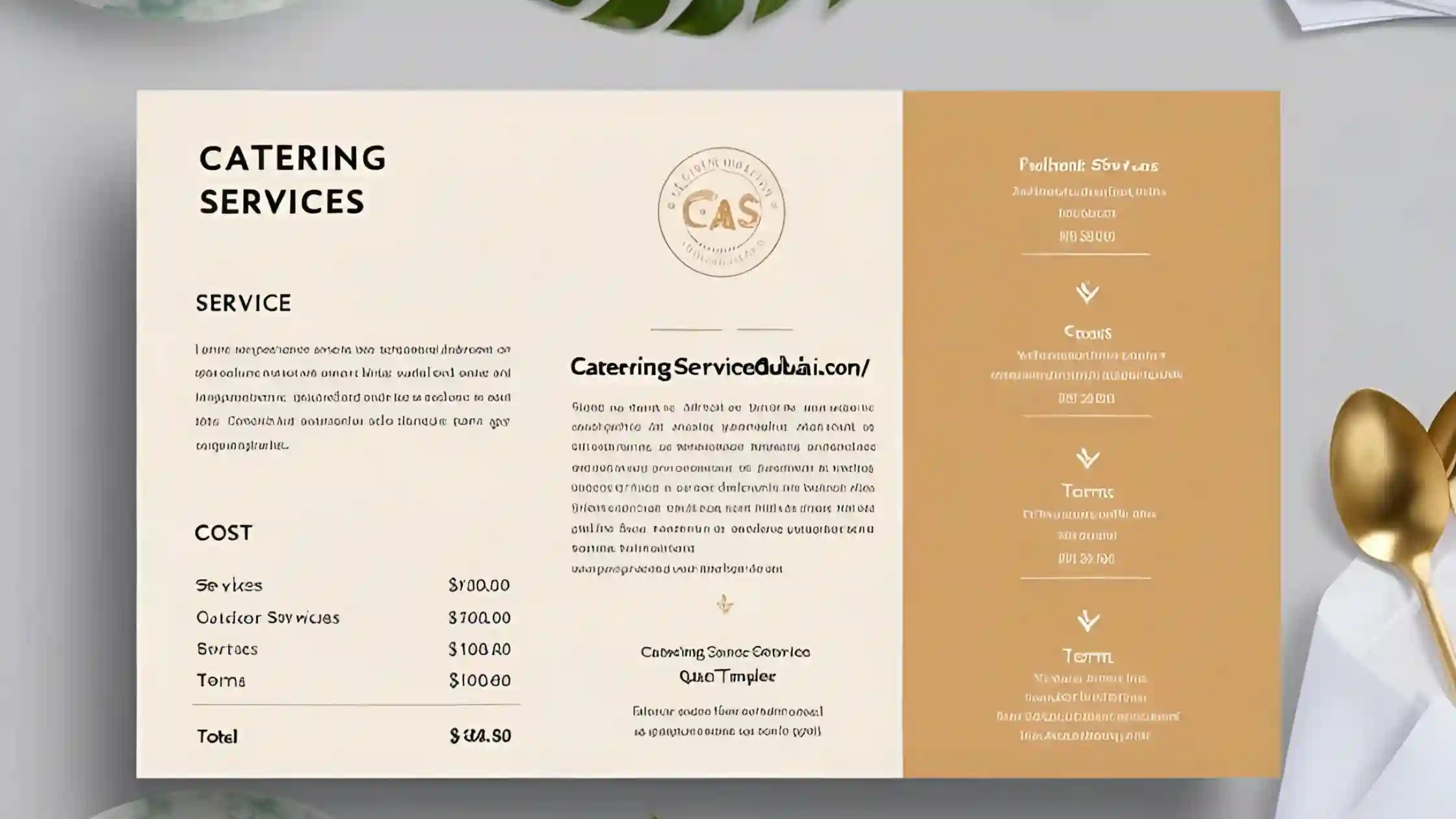 Catering Services Dubai Quotation Template