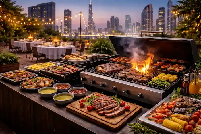 outdoor BBQ catering Dubai